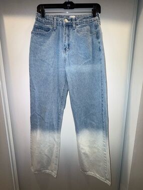 Princess Polly Two-Tone Light Blue and White Relaxed Jeans